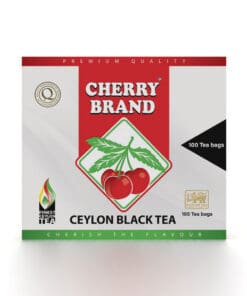 Verpakking van Cherry Brand Ceylon zwarte thee, premium losse zwarte thee uit Sri Lanka.