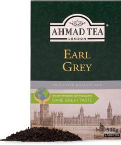 Verpakking van Ahmad Earl Grey thee, 100 theezakjes, ideaal als thee voor horeca.