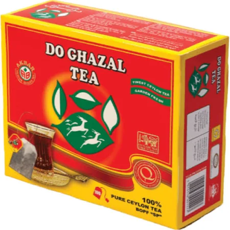 Do Ghazal Ceylon zwarte thee verpakking, authentieke thee uit Sri Lanka.